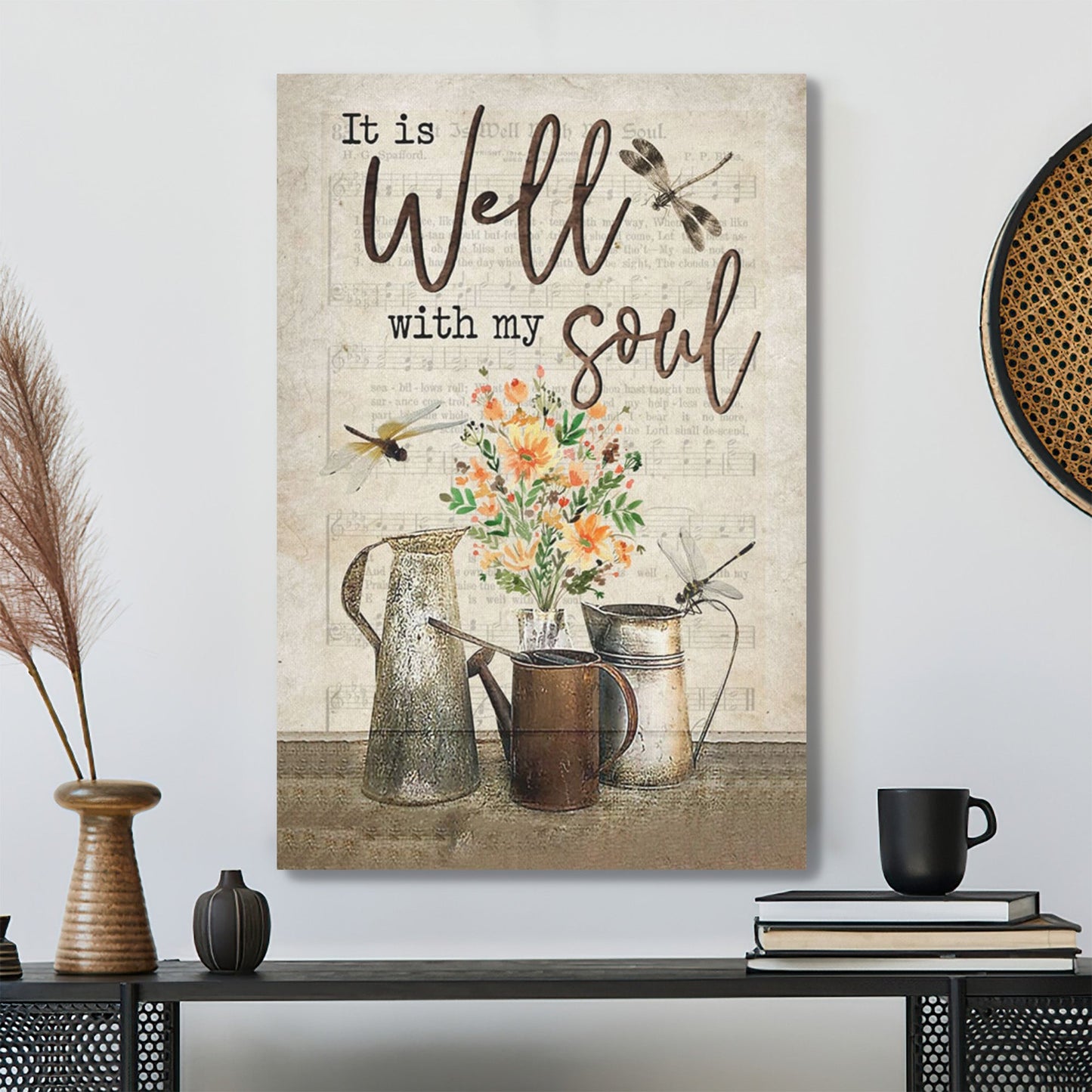 Bible Verse Canvas - It Well With My Soul Canvas Wall Art - Scripture Canvas Wall Art - Ciaocustom