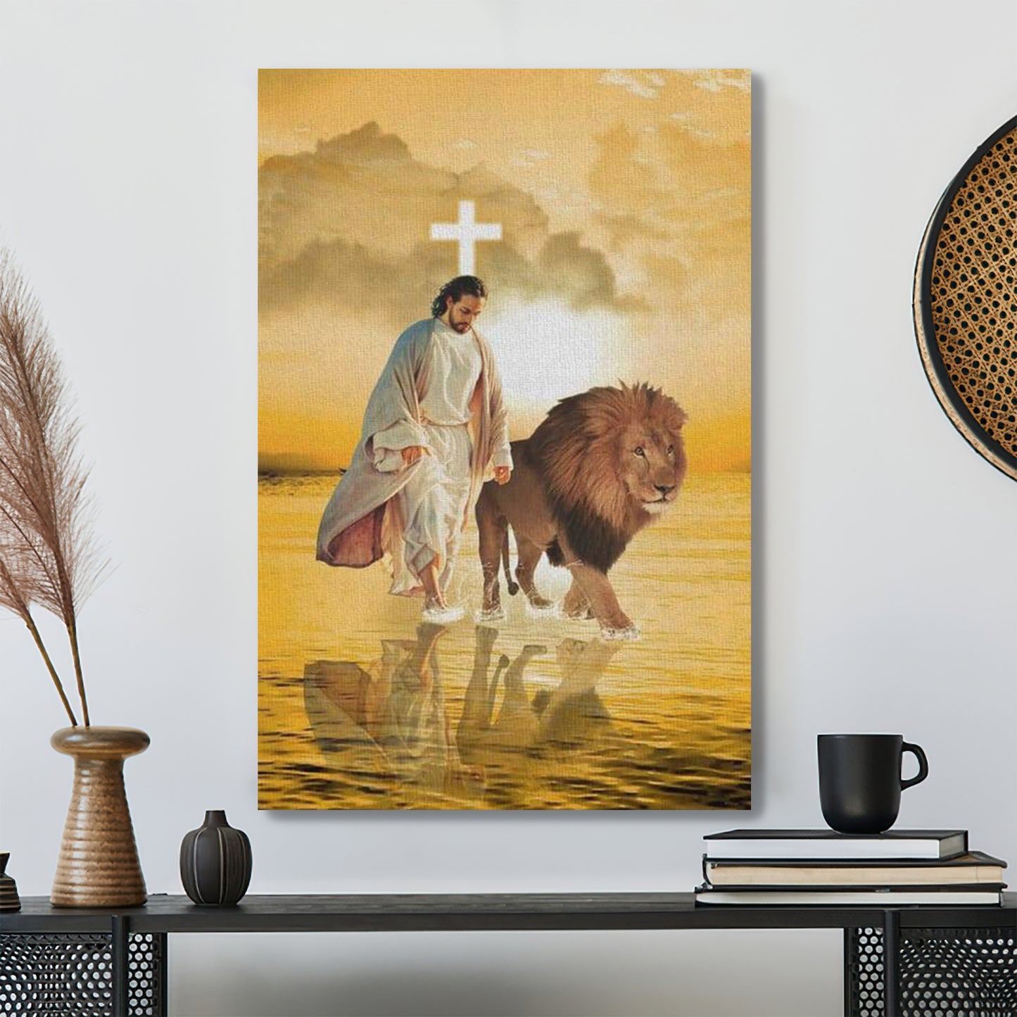 Bible Verse Canvas - Jesus Canvas - The Lion Of Judah - Jesus Walks On Water Canvas Wall Art - Scripture Canvas Wall Art - Ciaocustom