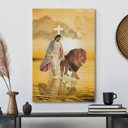 Bible Verse Canvas - Jesus Canvas - The Lion Of Judah - Jesus Walks On Water Canvas Wall Art - Scripture Canvas Wall Art - Ciaocustom