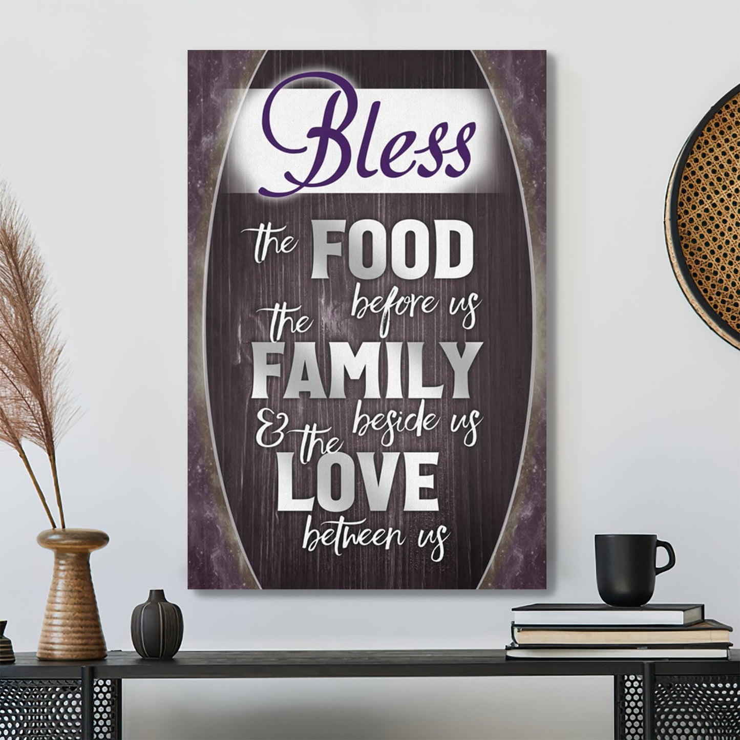 Bible Verse Canvas - Bless The Food Before Us The Family Beside Us Canvas - Scripture Canvas Wall Art - Ciaocustom