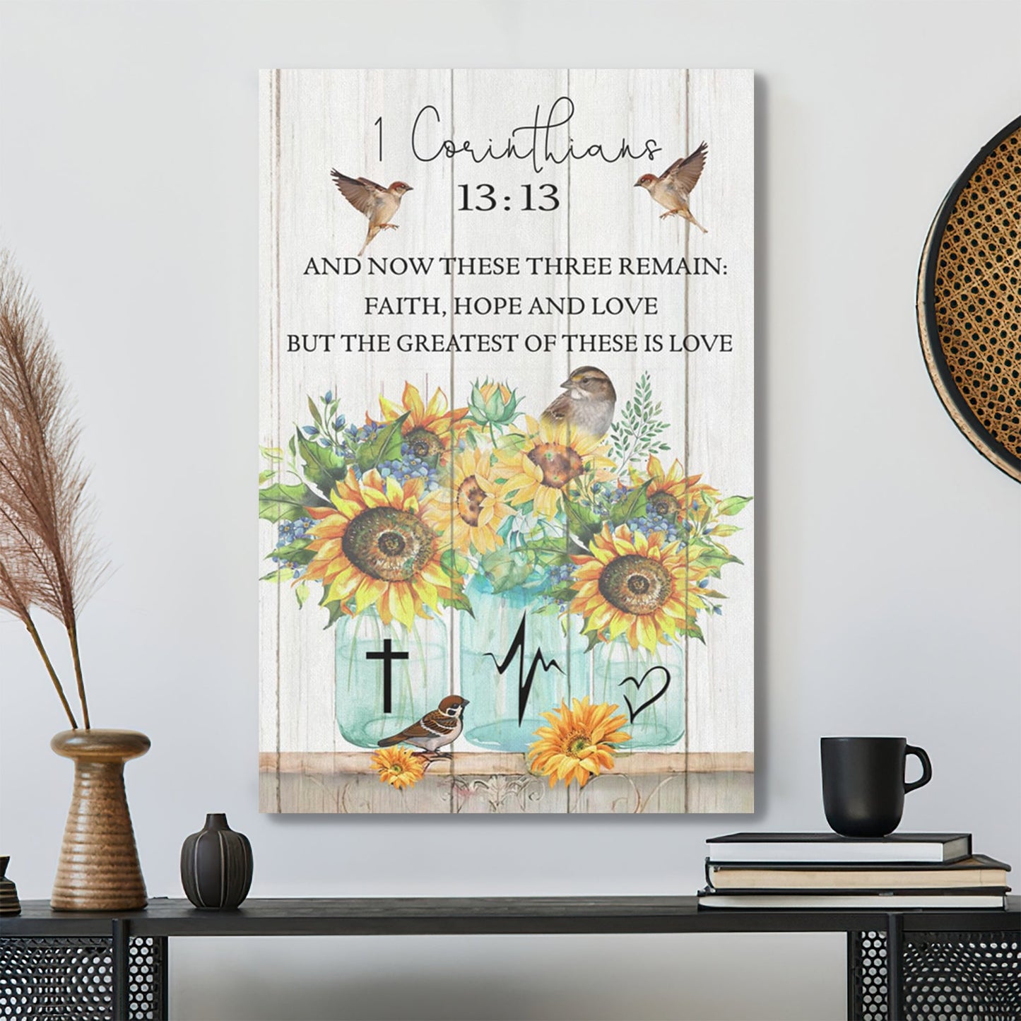 Bible Verse Canvas - The Greatest Of These Is Love 1 Corinthians 1313 Canvas - Scripture Canvas Wall Art - Ciaocustom