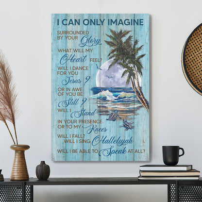 Turtles Toward The Beach Under The Moonlight - I Can Only Imagine Canvas Wall Art - Bible Verse Canvas - Scripture Canvas Wall Art - Ciaocustom