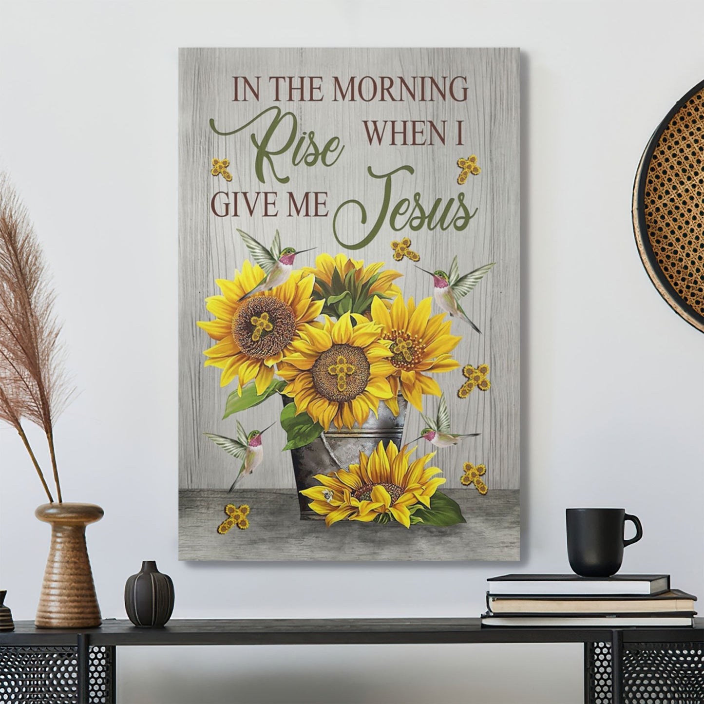 Christian Canvas Wall Art - In The Morning When I Rise Give Me Jesus Canvas - Bible Verse Canvas - Ciaocustom