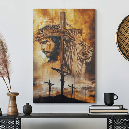 Christian Canvas Wall Art - Jesus And Lion - Amazing Design Canvas - Bible Verse Canvas - Ciaocustom