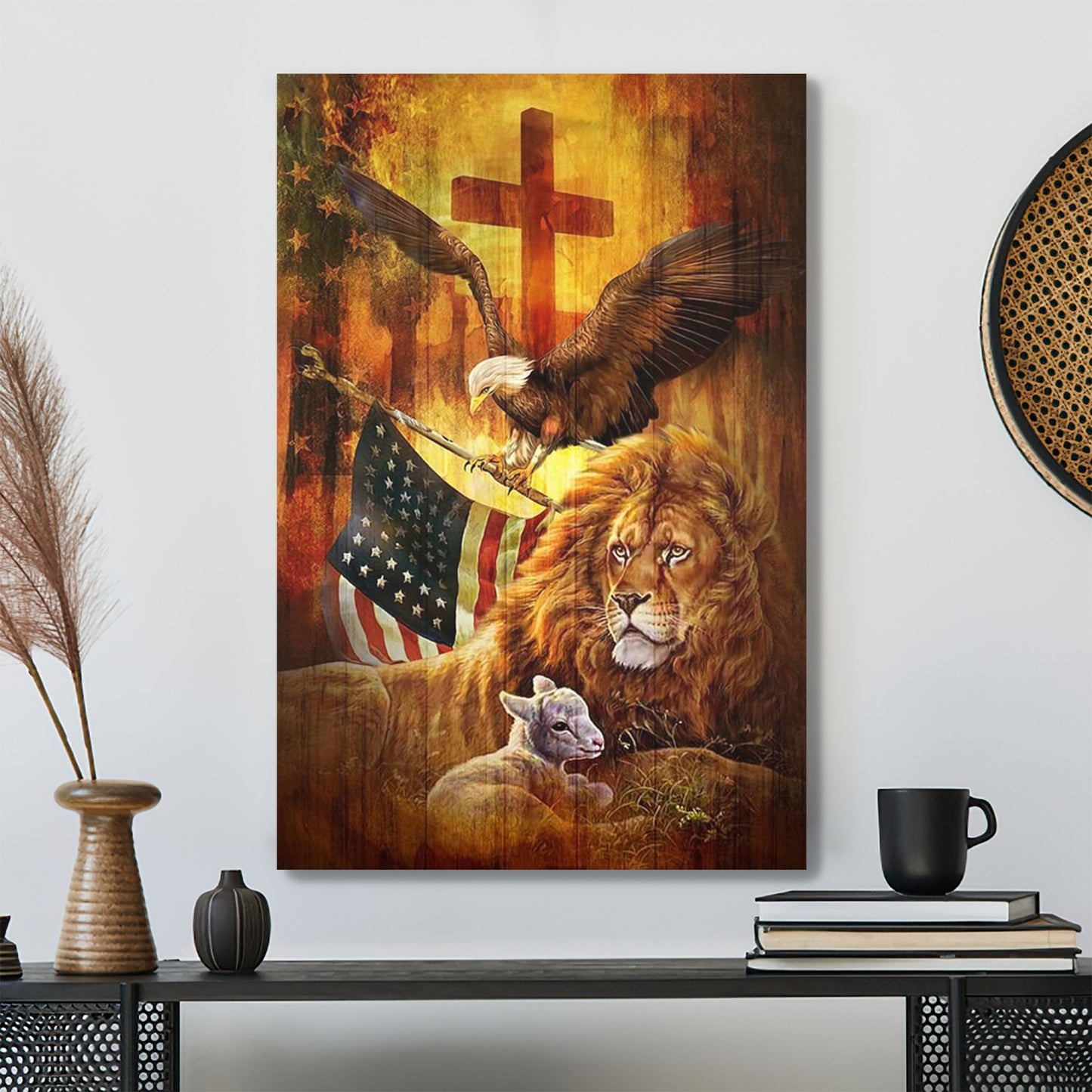 Christian Canvas Wall Art - Jesus - God Blesses Our America Canvas - Bible Verse Canvas - Ciaocustom