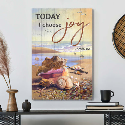 Water Snail Shell - Today I Choose Joy Canvas Wall Art - Bible Verse Canvas - Scripture Canvas Wall Art - Ciaocustom