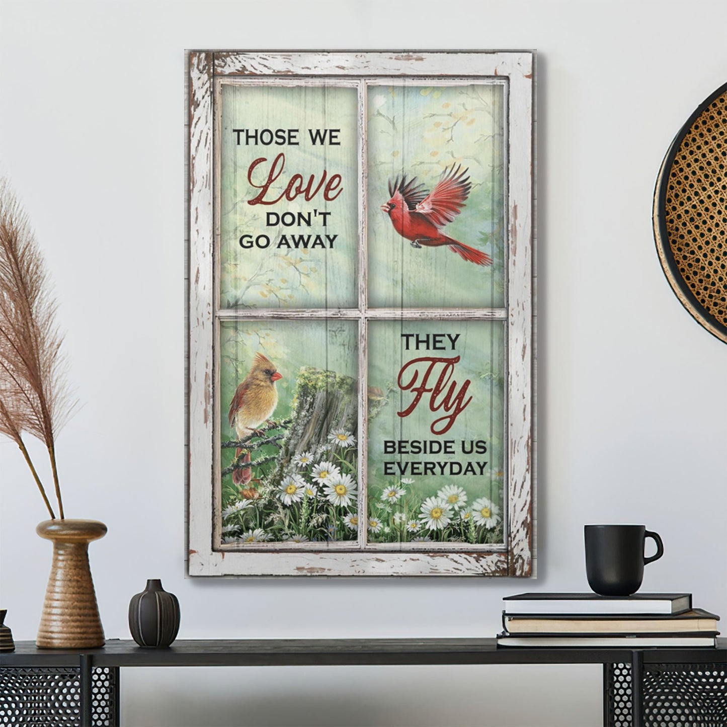 Christian Canvas Wall Art - Hummingbird And Window - Those We Love Dont Go Away Canvas - Bible Verse Canvas - Ciaocustom