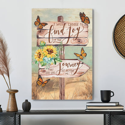 Bible Verse Canvas - I Will Choose To Find Joy In The Journey Canvas Print - Scripture Canvas Wall Art - Ciaocustom