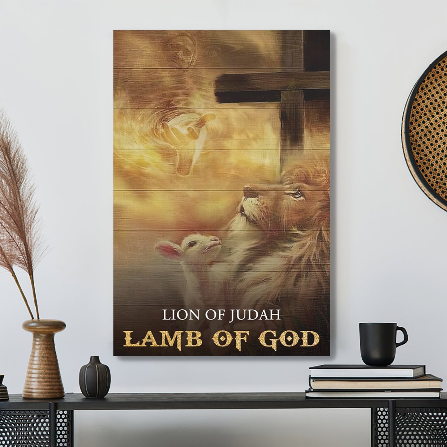Christian Canvas Wall Art - Believe In God - Lion And Lamb Canva - Scripture Canvas - Ciaocustom