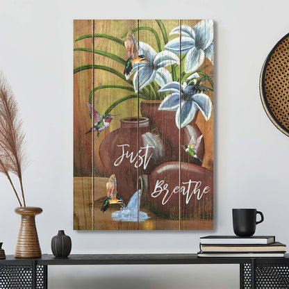 Christian Canvas Wall Art - Jesus Canvas - Just Breathe Canvas - Bible Verse Canvas - Ciaocustom