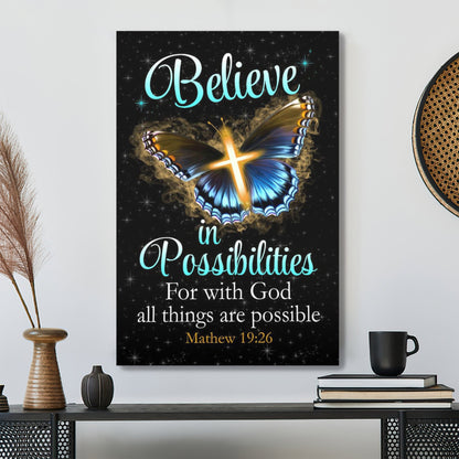 With God All Things Are Possible Cross Butterfly Wall Art - Ciaocustom