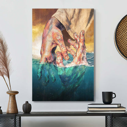 Christian Canvas Wall Art - Jesus Canvas - Holding His Hand Canvas - Bible Verse Canvas - Ciaocustom