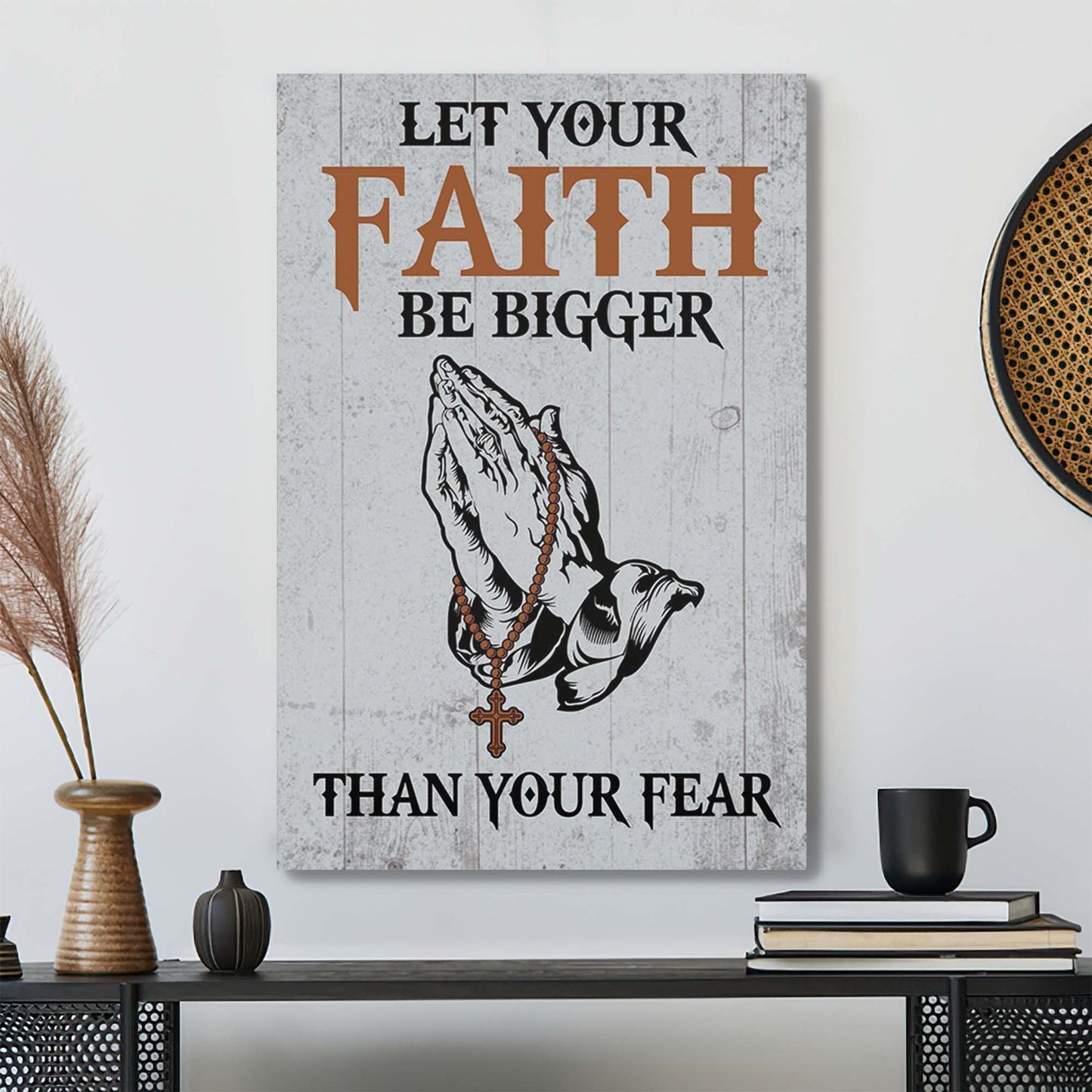 Christian Canvas Art - Let Your Faith Be Bigger Than Your Fear - Unique Christian Canvas - Scripture Canvas - Ciaocustom