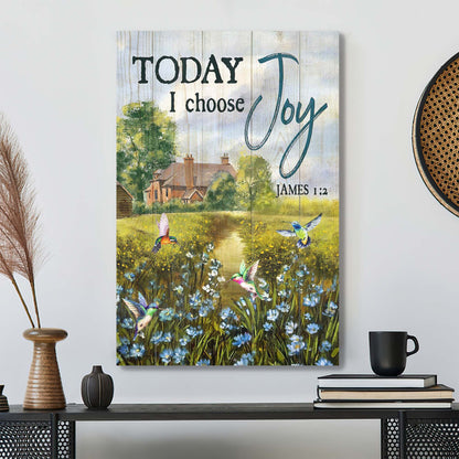 Tranquil Scenery - Today I Choose Joy Canvas Wall Art - Bible Verse Canvas - Scripture Canvas Wall Art - Ciaocustom