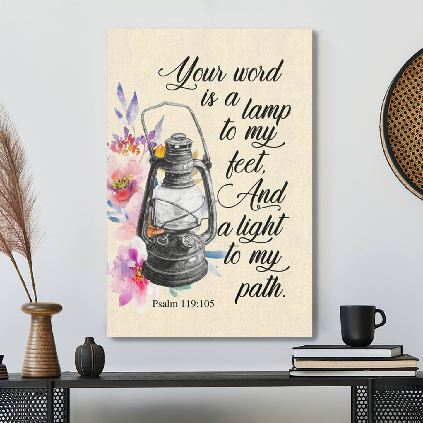 Bible Verse Canvas - Your Word Is A Lamp To My Feet Psalm 119105 Bible Verse Wall Art Canvas - Jesus Christ Poster - Ciaocustom