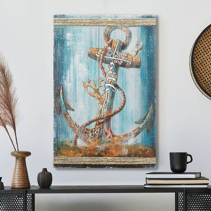 Christian Canvas Wall Art - Faith - Amazing Anchor Under The Sea Canvas - Bible Verse Canvas - Ciaocustom