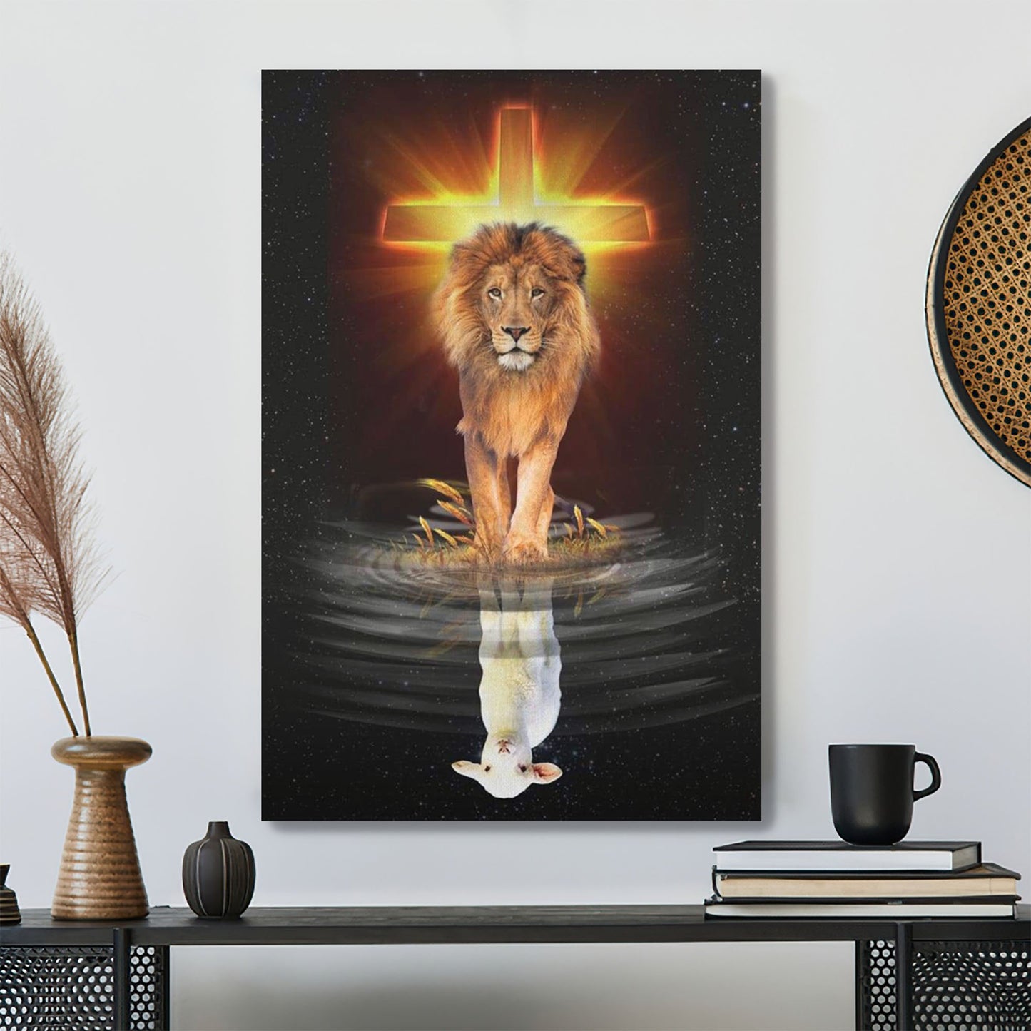 Bible Verse Canvas - The Lion Of Judah And The Lamb Of God Canvas Wall Art - Jesus Christ Poster - Ciaocustom