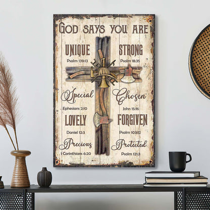 Great Cross - God Says You Are Canvas Wall Art - Bible Verse Canvas - Scripture Canvas Wall Art - Ciaocustom