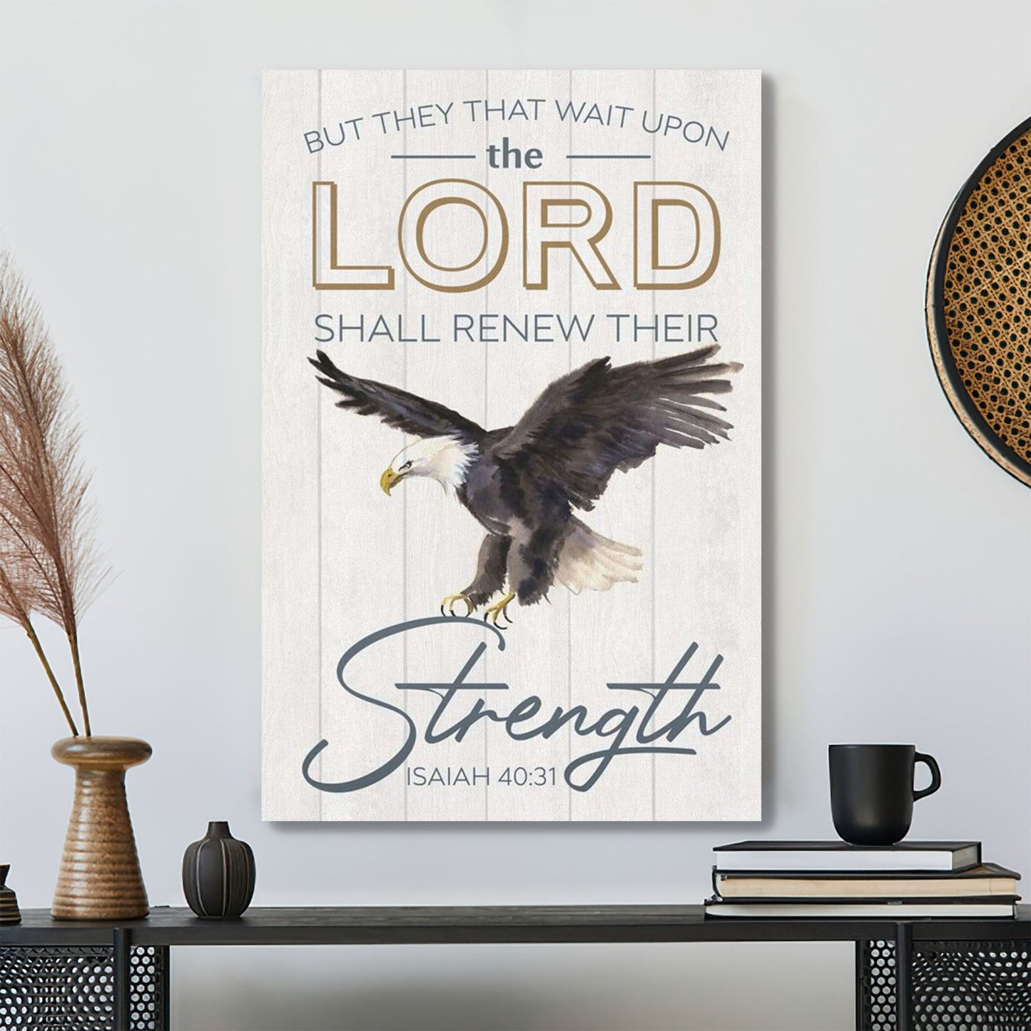 Bible Verse Canvas - They That Wait Upon The Lord Isaiah 4031 Kjv - Jesus Christ Poster - Ciaocustom