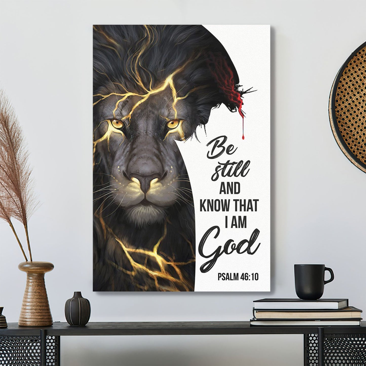 Christian Canvas Art - I Am God - Special Lion Canvas - Scripture Canvas - Ciaocustom