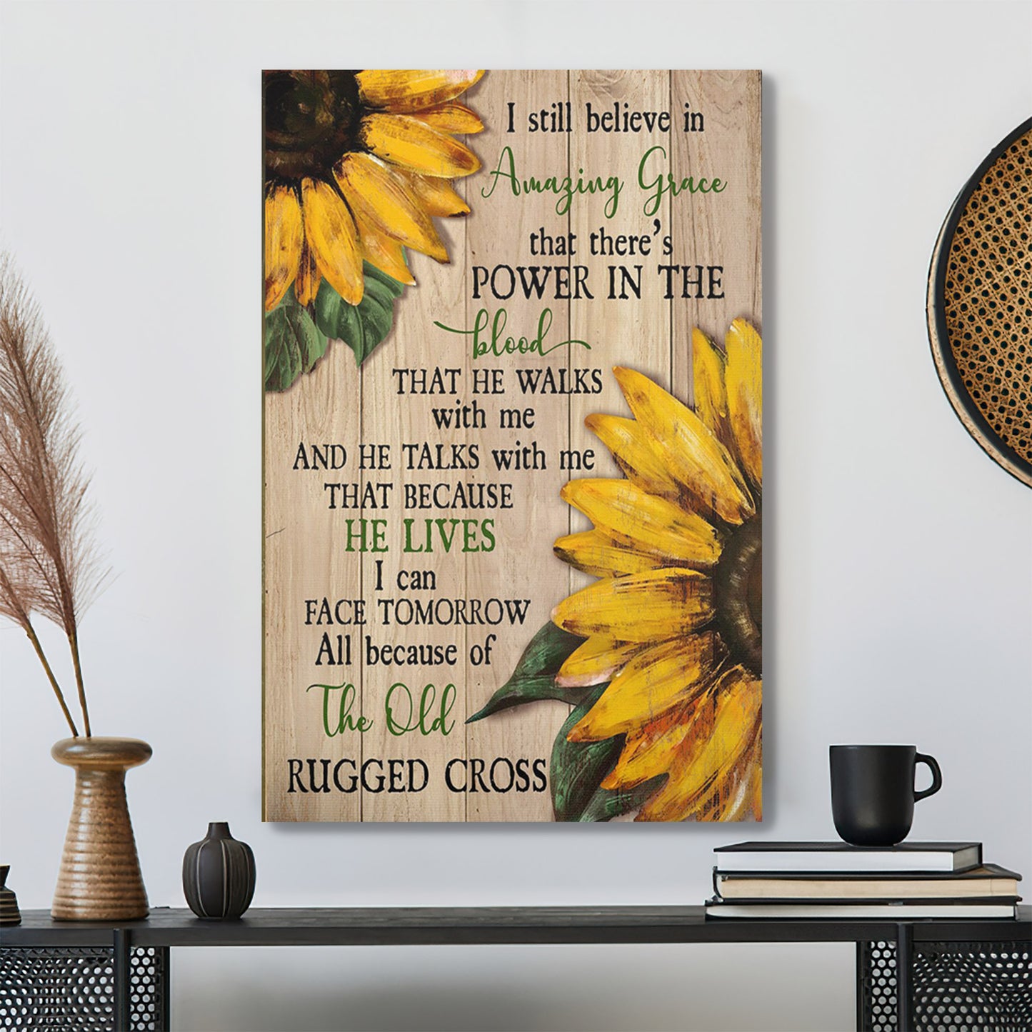 Sunflower - I Still Believe In Amazing Grace - Bible Verse Canvas - Scripture Canvas Wall Art - Ciaocustom