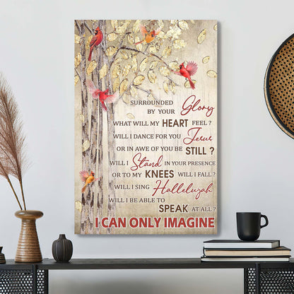 Cardinal And Golden Tree - I Can Only Imagine Canvas Wall Art - Bible Verse Canvas - Scripture Canvas Wall Art - Ciaocustom