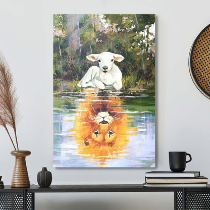 Christian Canvas Wall Art - Jesus Canvas - The Lamb Is The Lion Canvas - Bible Verse Canvas - Ciaocustom