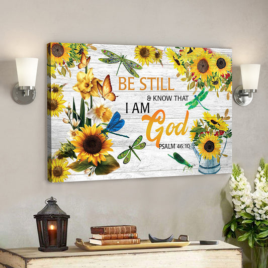 Bible Verse Wall Art Canvas - Jesus Canvas Art - Scripture Canvas - Be Still Know That I Am God Canvas Poster - Ciaocustom