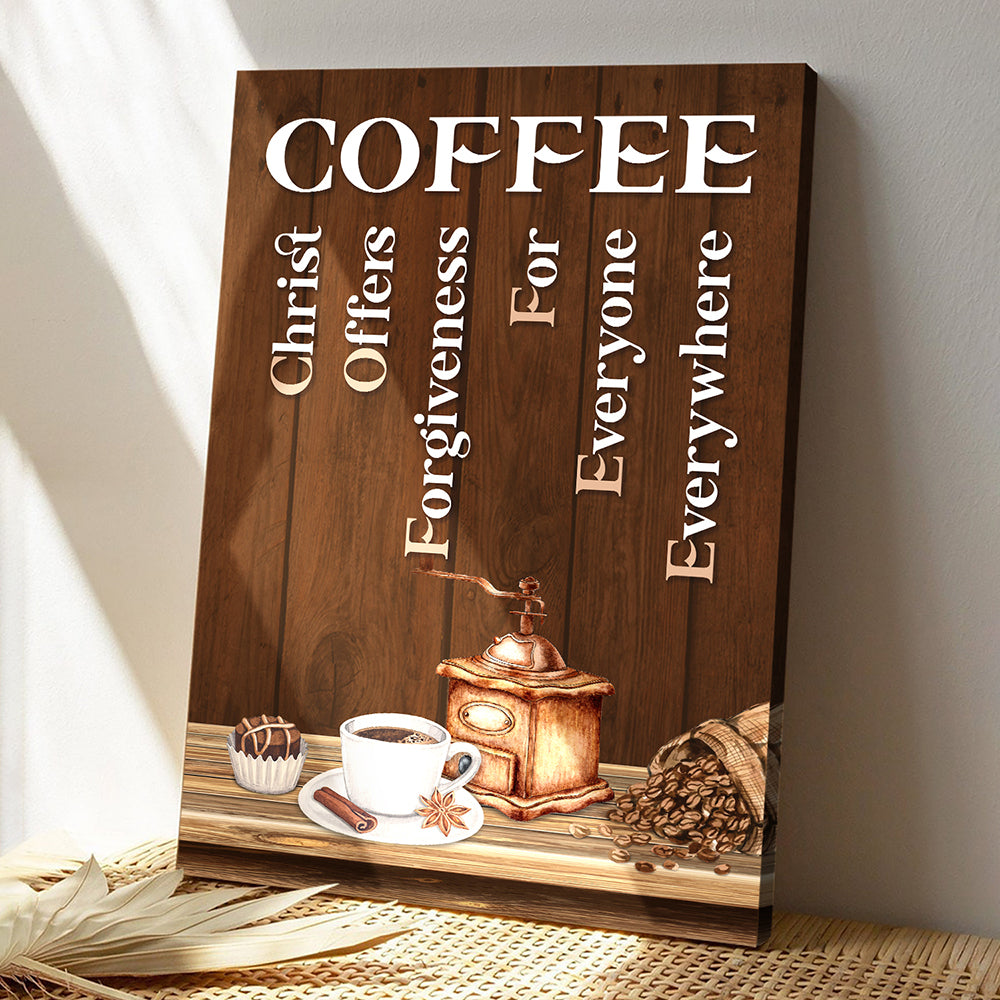 Christian Canvas Wall Art - God Canvas - Scripture Canvas - Coffee - Ciaocustom