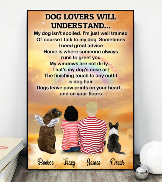 Ciaocustom Custom Poster/Framed Canvas/Unframed Canvas, Custom Dog & Cat Breeds, Gifts For Dog Lovers, Cat Lovers, Mom Dad Dog Cat Rainbow Bridge