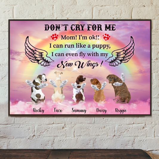 Ciaocustom Poster/Framed Canvas/Unframed Canvas, Custom Dog Breeds/Name/Background/Text, Gifts For Dog Lovers, Dogs I Can Fly Even With My New Wings