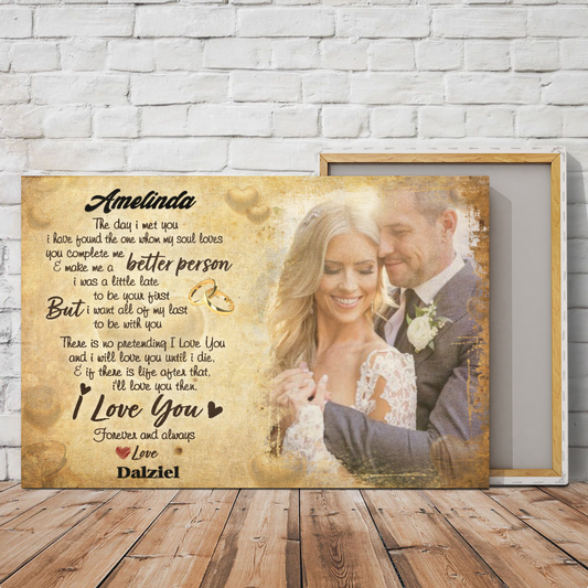 Ciaocustom Poster/Framed Canvas/Unframed Canvas, Custom Couple Picture/Name/Background/Text, Married Couple - I Love You Forever And Always