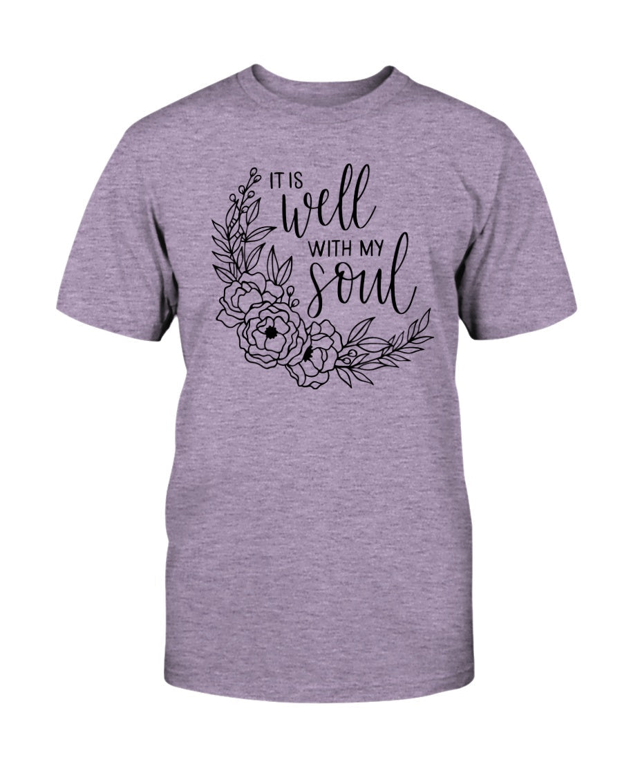 It Is Well With My Soul Wreath Tee Shirts For Women - Christian Shirts for Women - Religious Tee Shirts