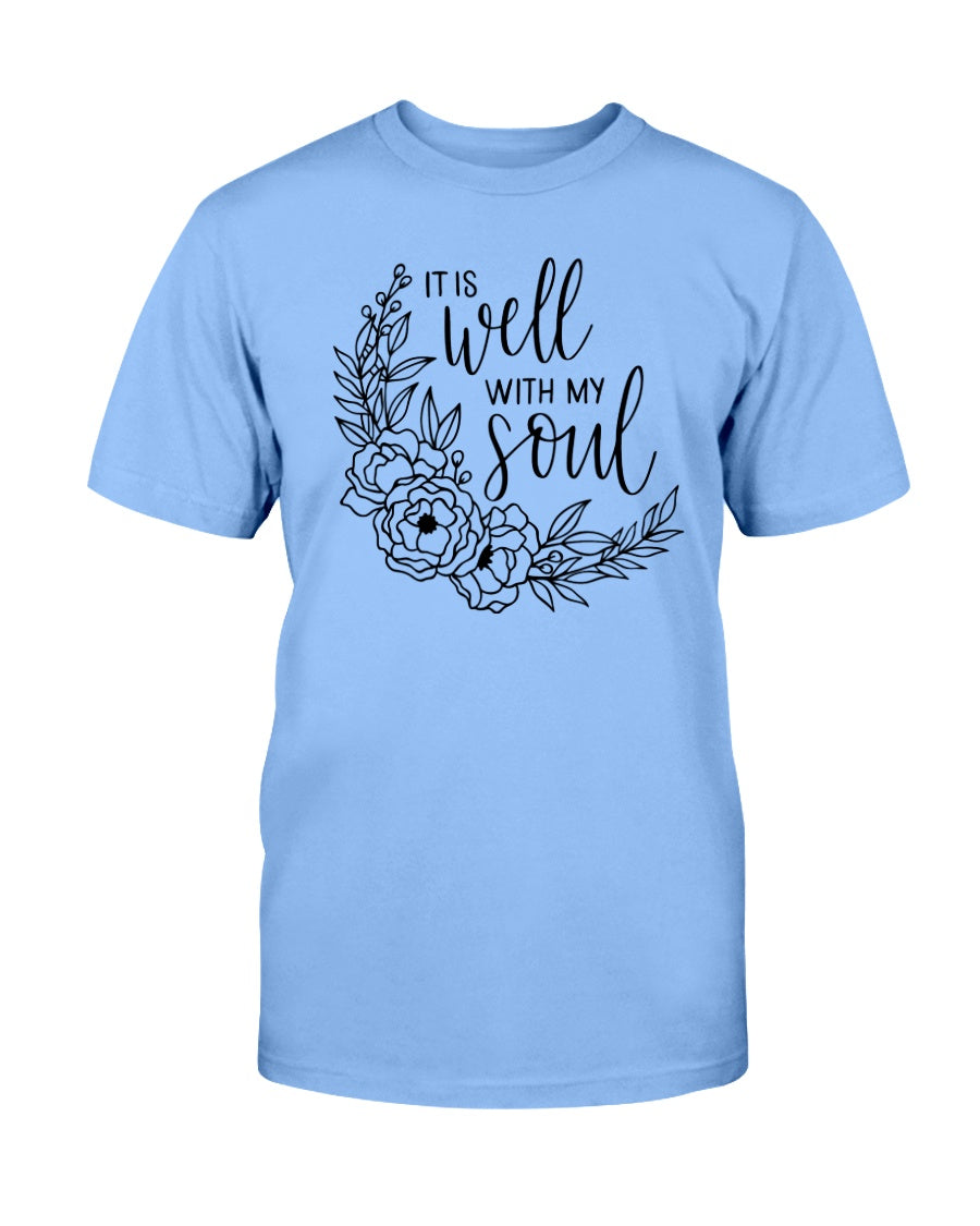 It Is Well With My Soul Wreath Tee Shirts For Women - Christian Shirts for Women - Religious Tee Shirts