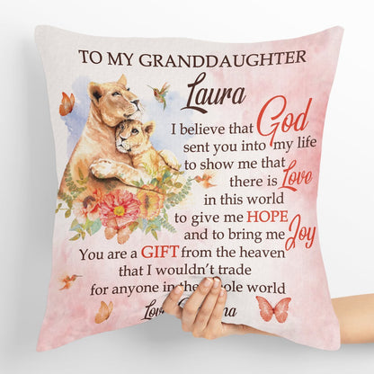 You Are A Gift From The Heaven - Cute Personalized Throw Pillow For Granddaughter HIM184 - 4