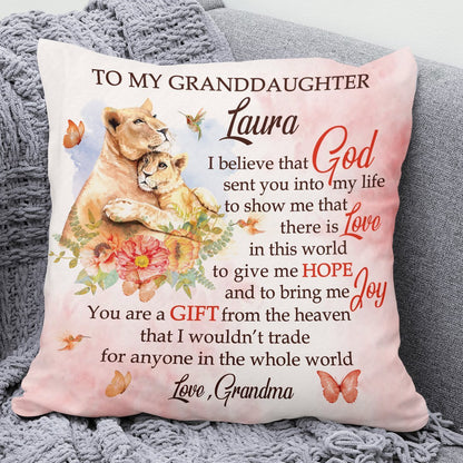 You Are A Gift From The Heaven - Cute Personalized Throw Pillow For Granddaughter HIM184 - 3